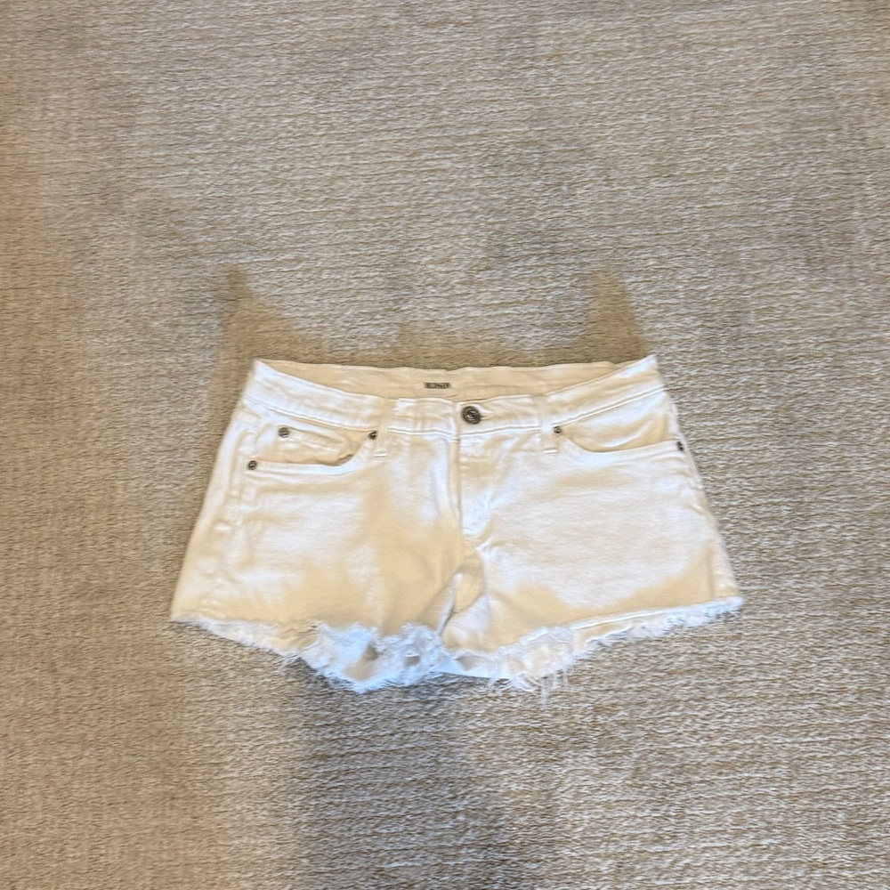 Hudson White Jean Shorts Distressed Cut-Off Style